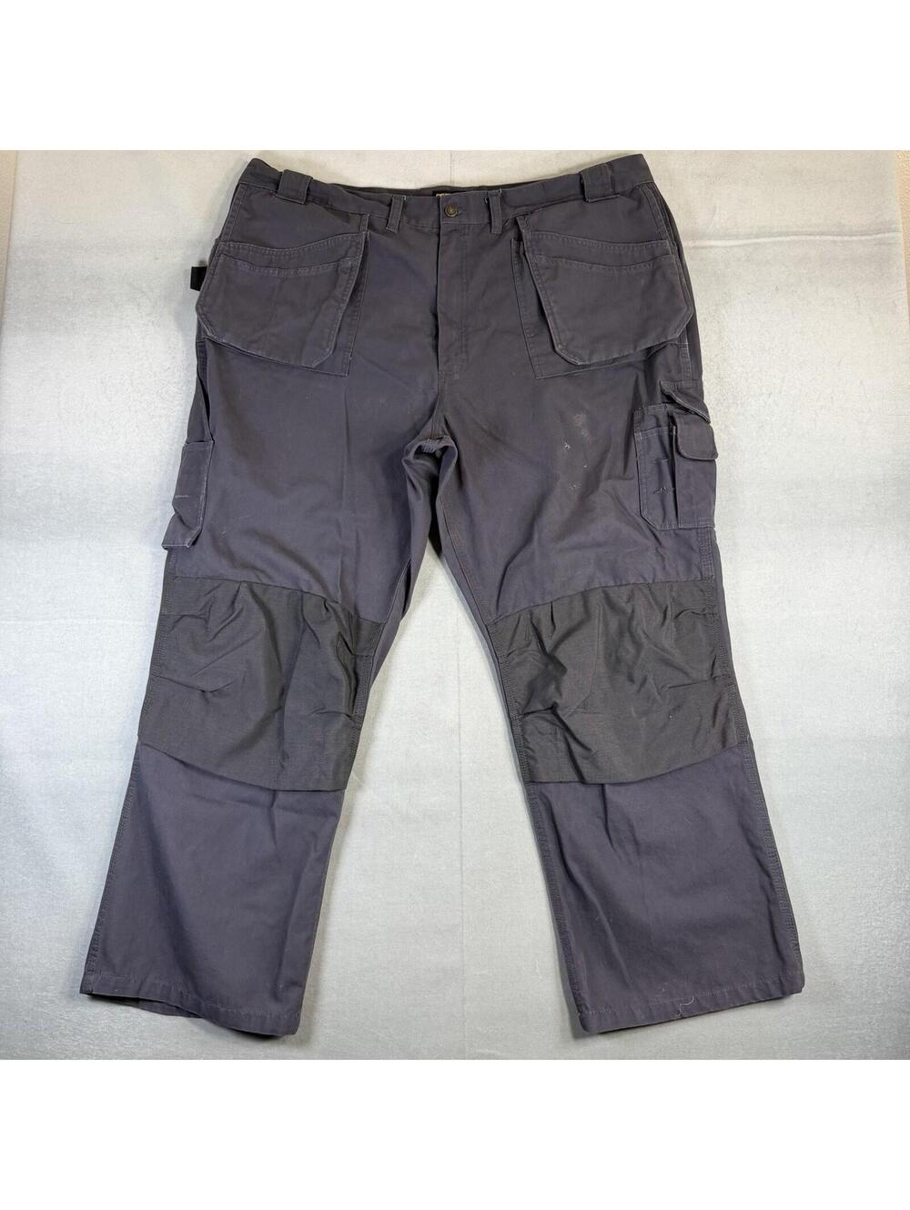 Blaklader Workwear Pants Mens 46x32 Gray Black Canvas Cargo Carpenter